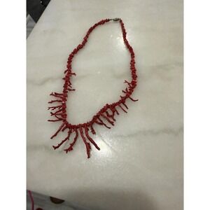 Old Vintage Navajo Blood Red Branch Coral Necklace